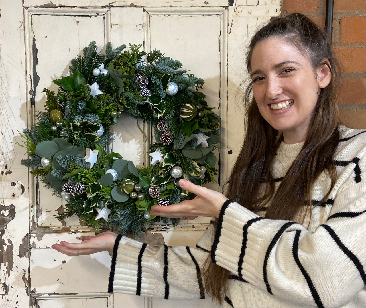 Festive Door Wreath with red Crab Apples