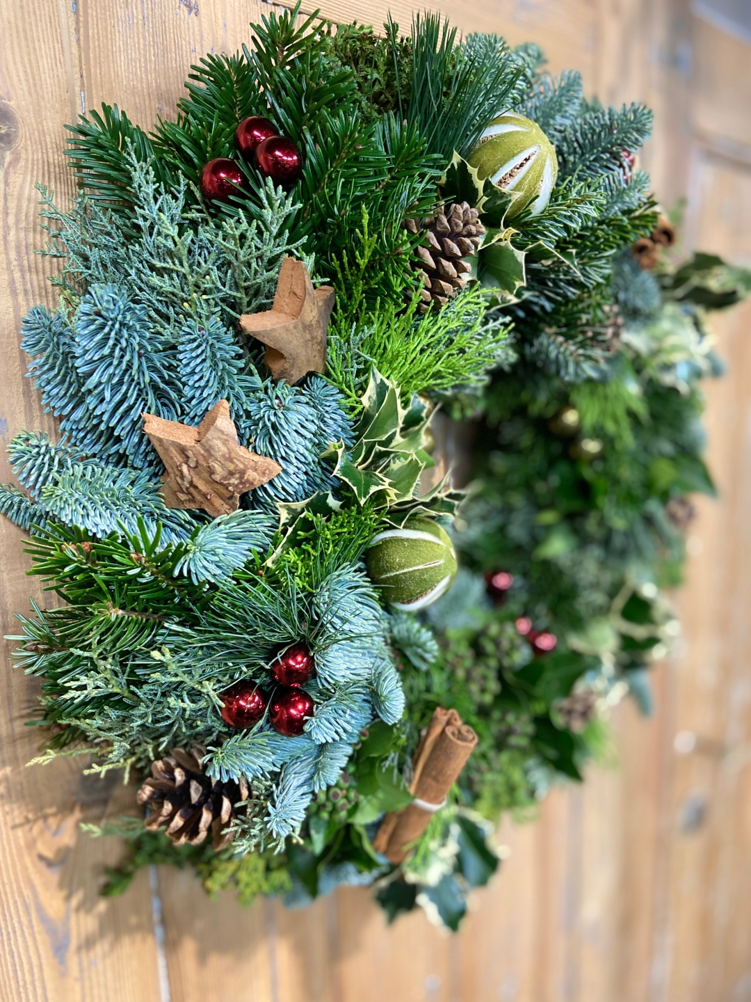 Festive Door Wreath with red Crab Apples