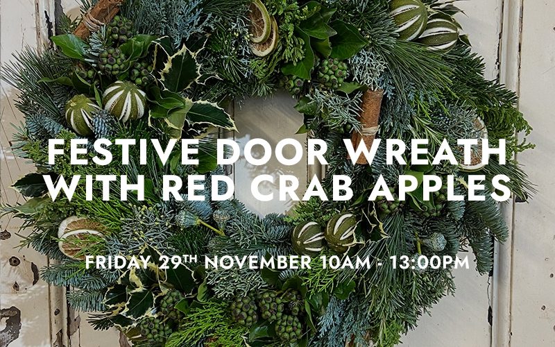 Festive Door Wreath with red Crab Apples